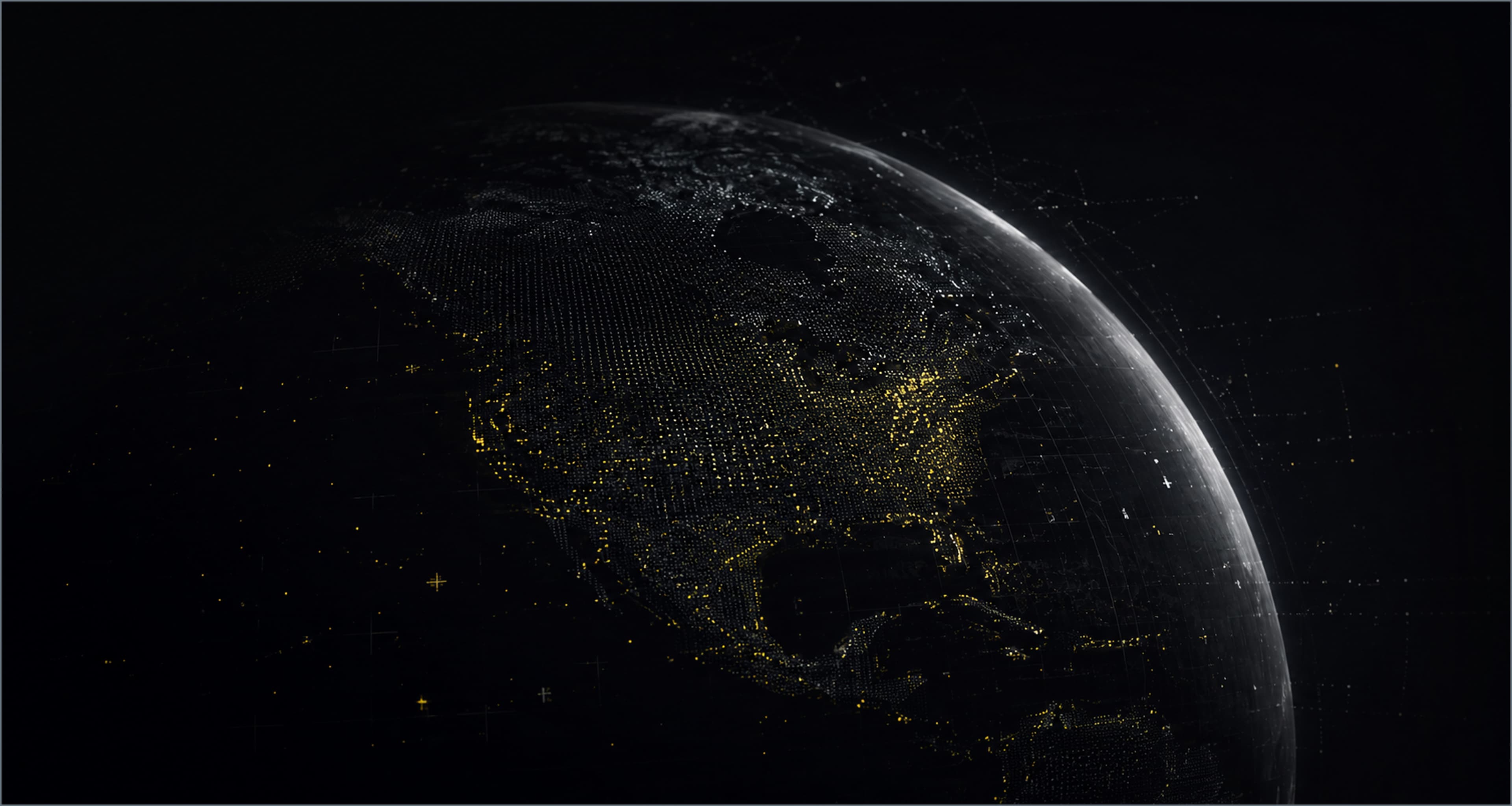 Global operations — Earth from space with city lights